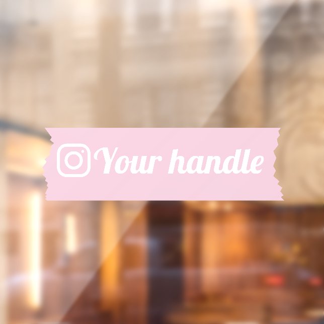 Customisable Instagram Logo Pink Modern Minimal Window Cling (Sheet 2)