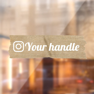 Customisable Instagram Logo Rustic  Window Cling