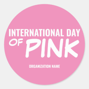 Customisable International Day of Pink Classic Round Sticker