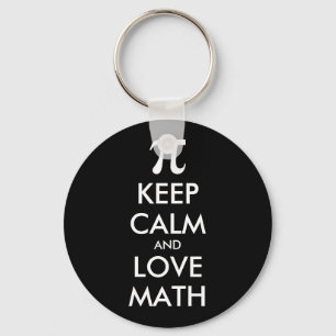 Customisable Internet meme KEEP CALM and LOVE MATH Key Ring