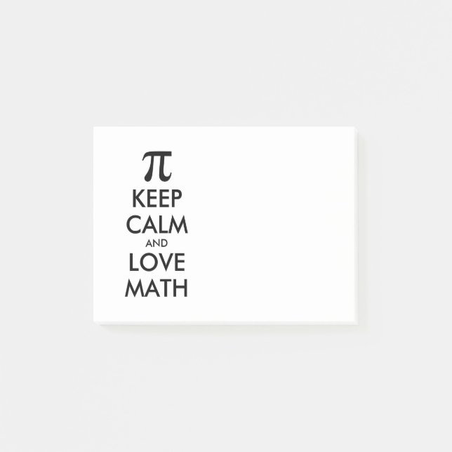 Customisable Internet meme KEEP CALM and LOVE MATH Post-it Notes (Front)