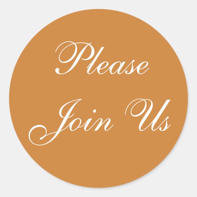 Customisable Invitation Bronze Classic Round Sticker (Front)