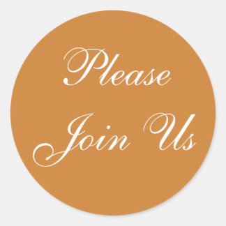 Customisable Invitation Bronze Classic Round Sticker