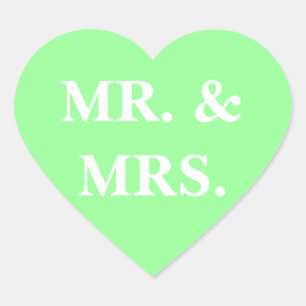 Customisable Invitation Mint Green Heart Sticker