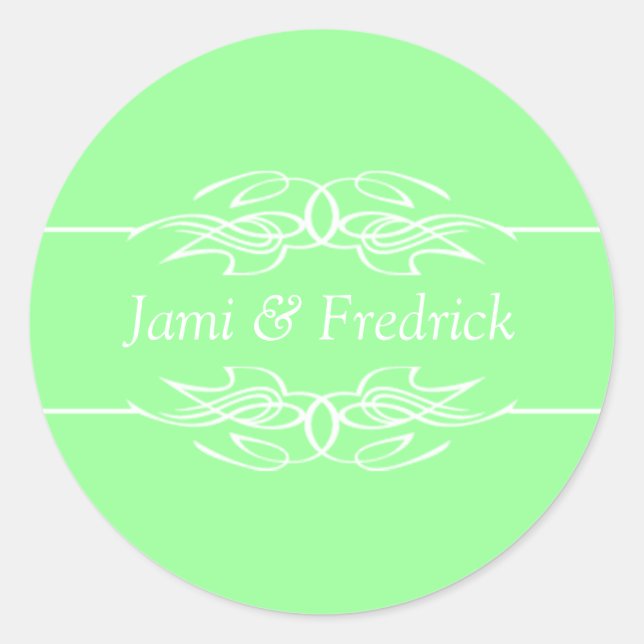 Customisable Invites Mint Green Classic Round Sticker (Front)