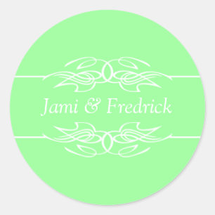 Customisable Invites Mint Green Classic Round Sticker