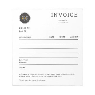 Customisable Invoice Receipt for Small Businesses Notepad