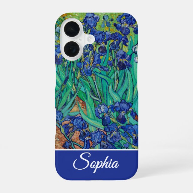 Customisable Irises by Vincent van Gogh iPhone 16 Case (Back)
