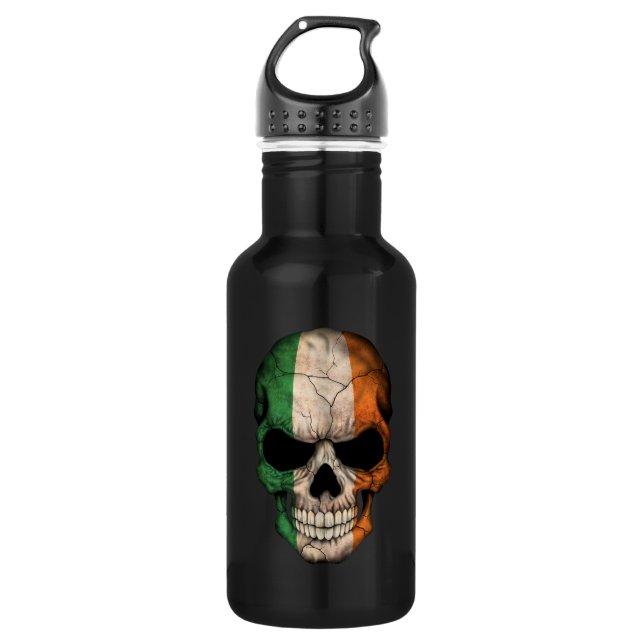 Customisable Irish Flag Skull 532 Ml Water Bottle (Front)