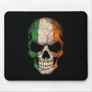 Customisable Irish Flag Skull Mouse Mat