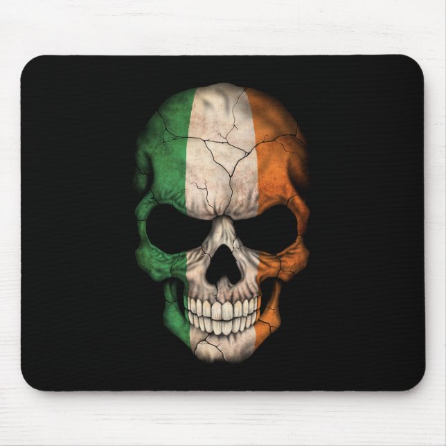 Customisable Irish Flag Skull Mouse Mat (Front)