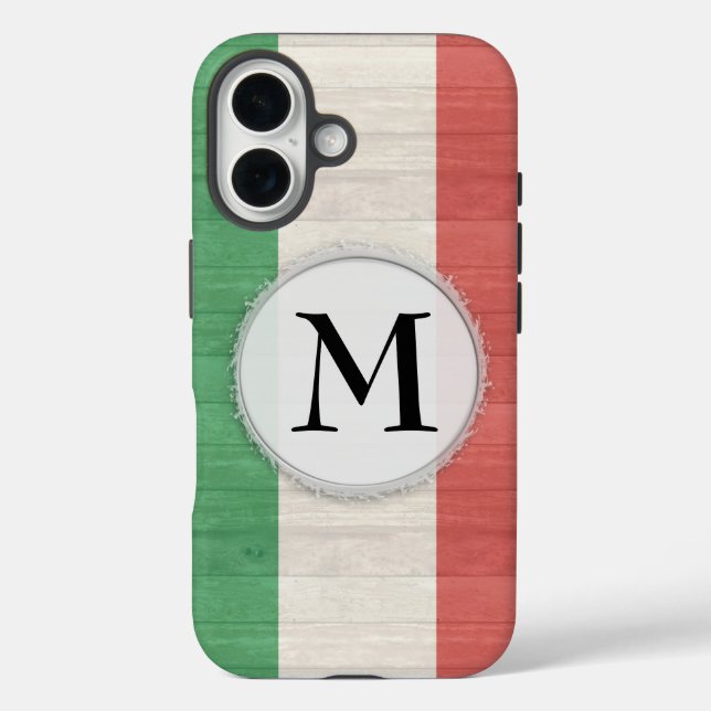Customisable Italian Flag Case iPhone 16 (Back)