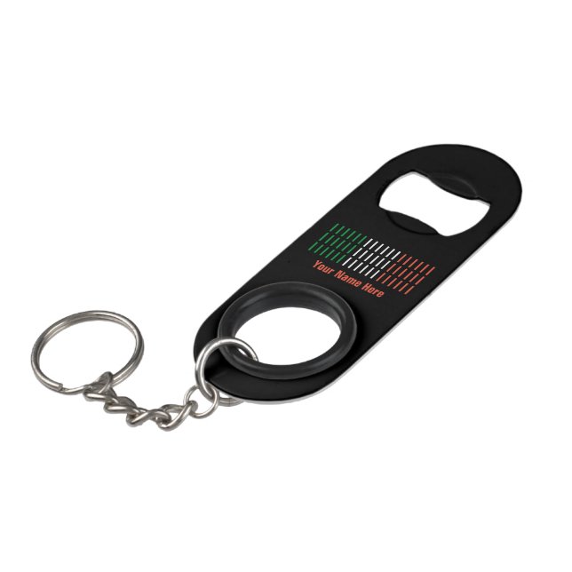 Customisable Italian Flag Keyring Bottle Opener (Front Angled)