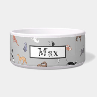 Customisable Italian Greyhound Whippet Dog Bowl