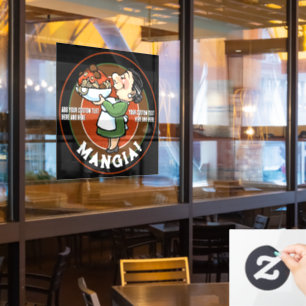 Customisable Italian Restaurant Pizzeria Promotion Window Cling