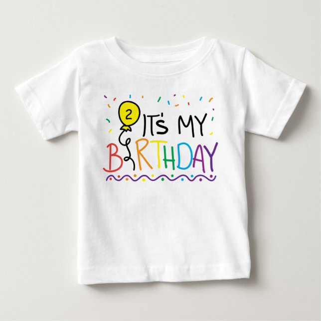 Customisable It's My Birthday Balloon T-Shirt (Front)