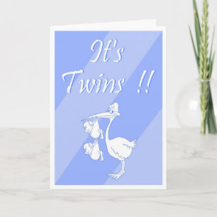 Customisable "It's Twins!!" (Boys) Card