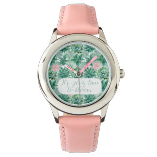 Customisable "It's your time to bloom" succulents Watch