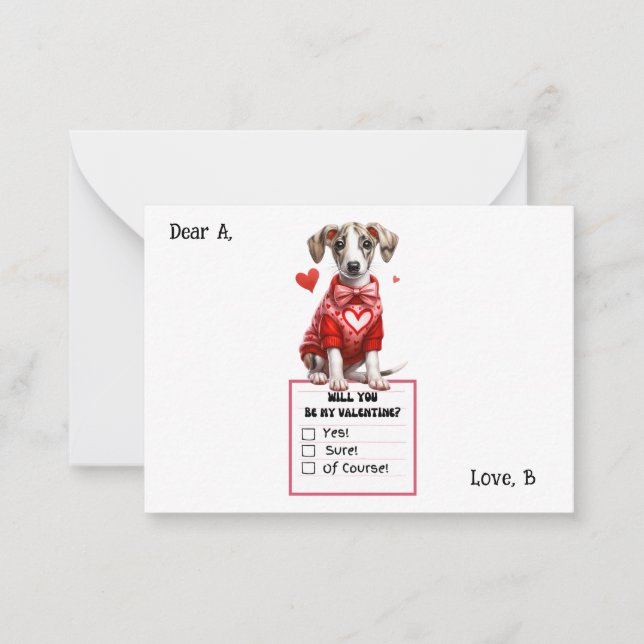 Customisable Jack Russell Puppy Valentine  Card (Front)