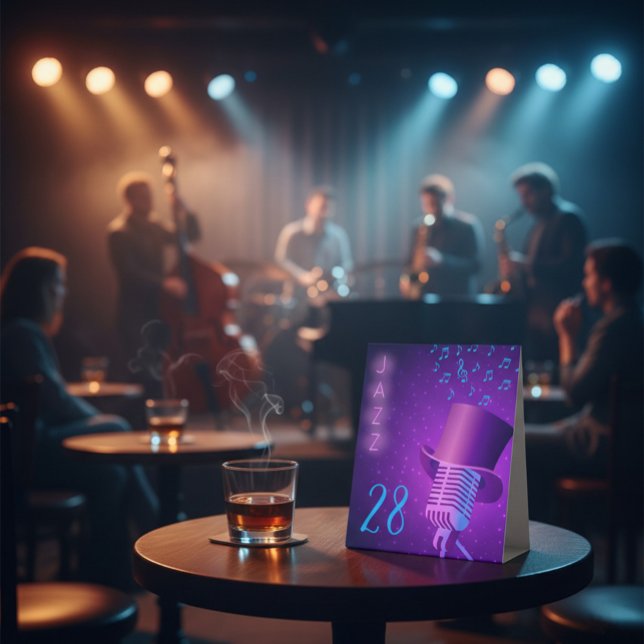 Customisable Jazz Night Club Table Pedestal Sign (Creator Uploaded)