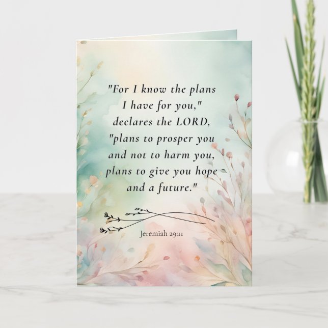 Customisable Jeremiah 29:11 Bible Verse Card (Front)