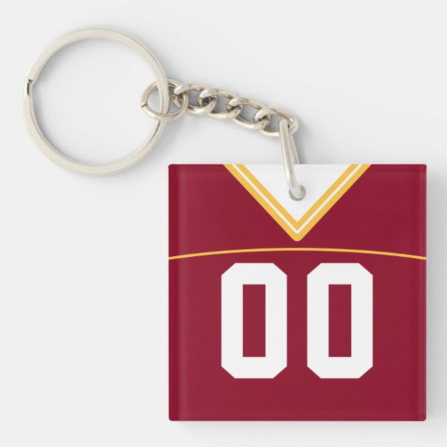 Customisable Jersey Keyring, Football Lacrosse Key Ring (Front)
