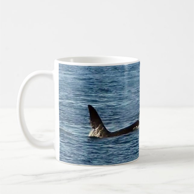 Customisable John Coe & Aquarius Killer Whale Orca Coffee Mug (Left)