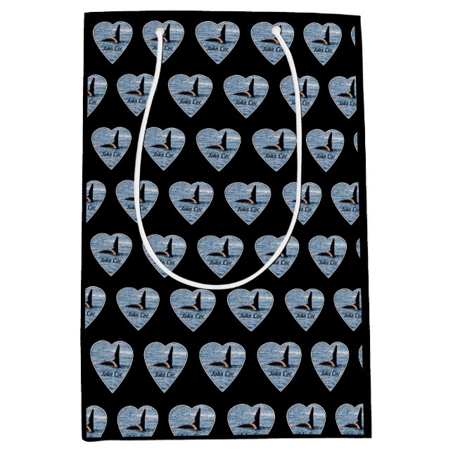 Customisable John Coe Orca Killer Whale Black  Medium Gift Bag (Front)