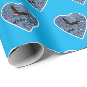Customisable John Coe Orca Killer Whale Blue Wrapping Paper