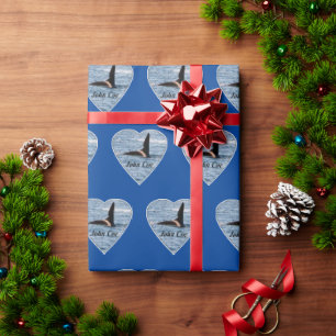 Customisable John Coe Orca Killer Whale Navy Blue Wrapping Paper