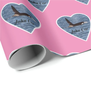 Customisable John Coe Orca Killer Whale Pink Wrapping Paper