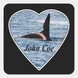 Customisable John Coe Orca Killer Whale Square Sticker