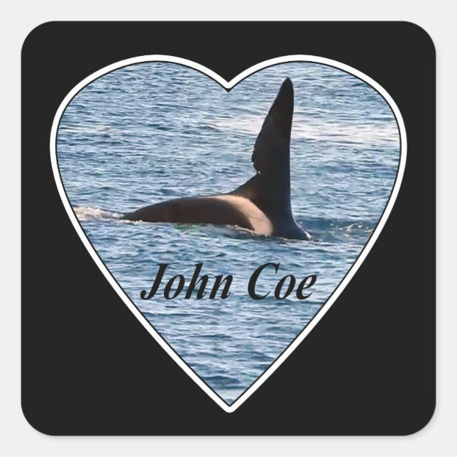 Customisable John Coe Orca Killer Whale  Square Sticker (Front)