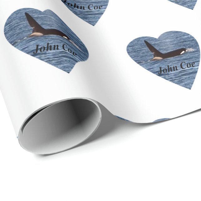 Customisable John Coe Orca Killer Whale White Wrap Wrapping Paper (Roll Corner)