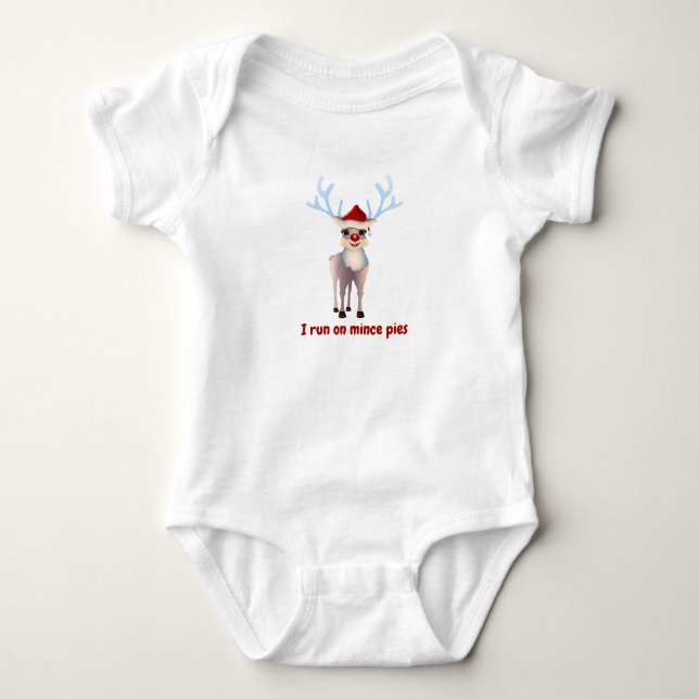 Customisable Jolly  Rudolf Baby Bodysuit (Front)
