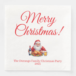 Customisable Jolly Santa Claus Christmas Dinner Napkin