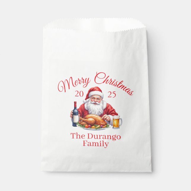 Customisable Jolly Santa Claus Christmas Party  Favour Bags (Front)