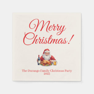 Customisable Jolly Santa Claus Christmas Party Napkin