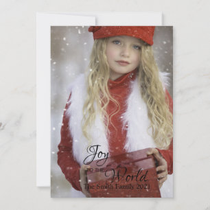 Customisable Joy to the World Christmas Holiday Card