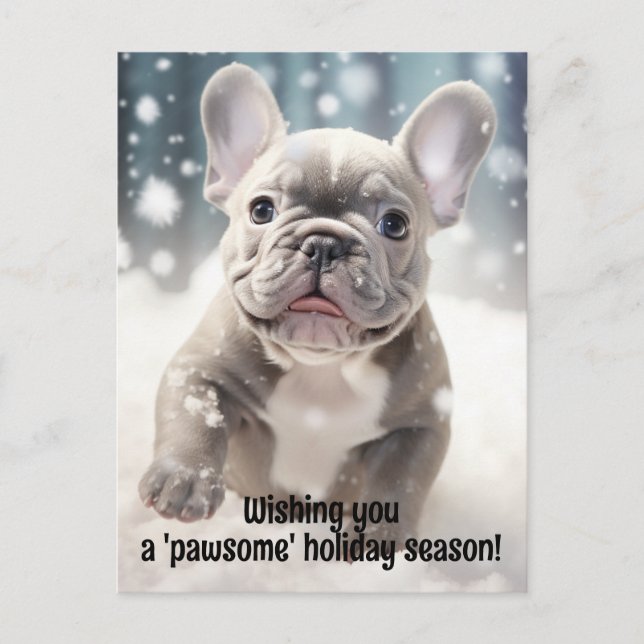  Customisable Joyful🐶 Frenchie Wonderland Postcard (Front)