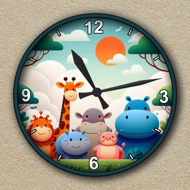 Customisable Jungle Friends Clock for Kids' Room (Creator Uploaded)
