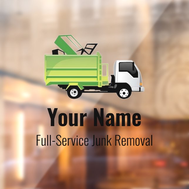 Customisable junk waste removal company window cling (Sheet 2)