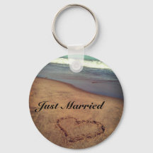 Customisable Just Married Beach Keychain