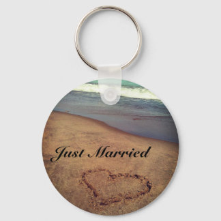 Customisable Just Married Beach Keychain