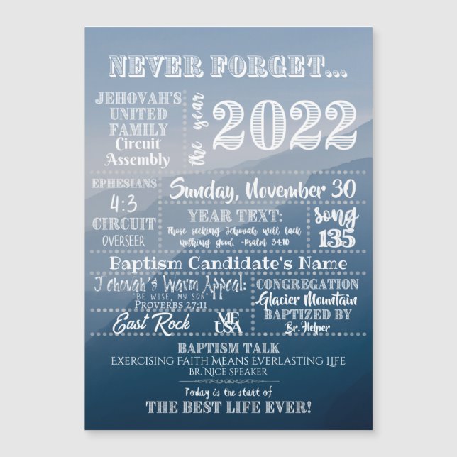 Customisable JW Baptism Gift - Circuit Assembly (Front)