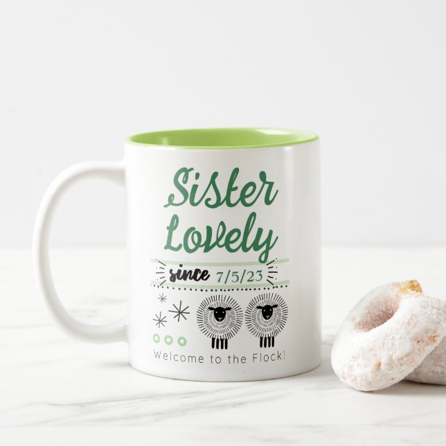 Customisable JW Baptism Gift for Brother or Sister Two-Tone Coffee Mug (With Donut)