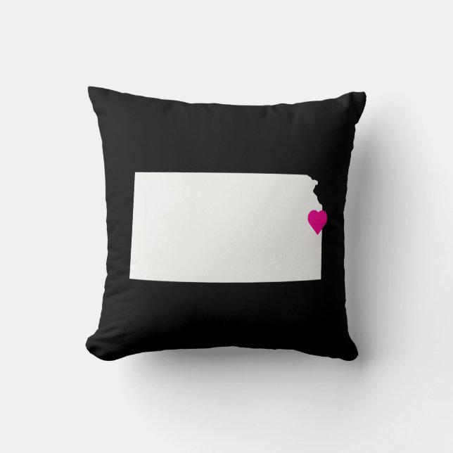 Customisable Kansas State Love Reversible Pillow (Front)