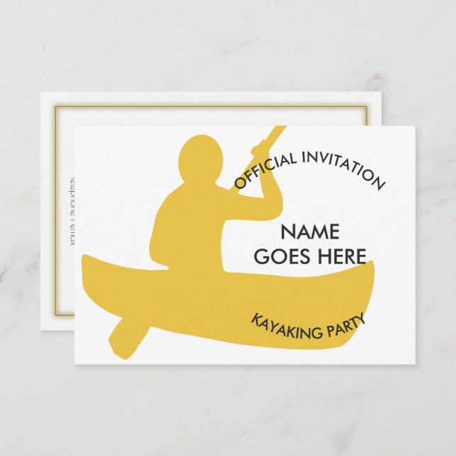 Customisable Kayaking Party Invitation (Front/Back)