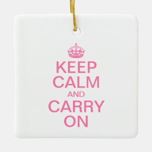 Customisable KEEP CALM and CARRY ON Ceramic Ornament