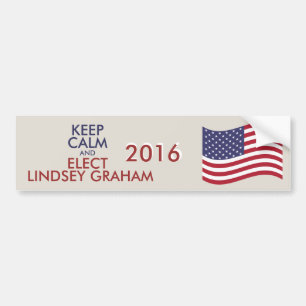 Customisable Keep Calm And Elect LINDSEY GRAHAM Bumper Sticker